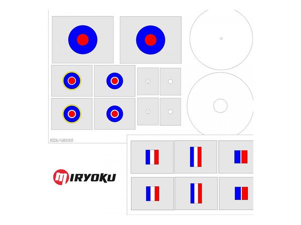 1/48 スピットファイアMkIXc/e2用英空軍国籍マーク塗装マスクフィルム