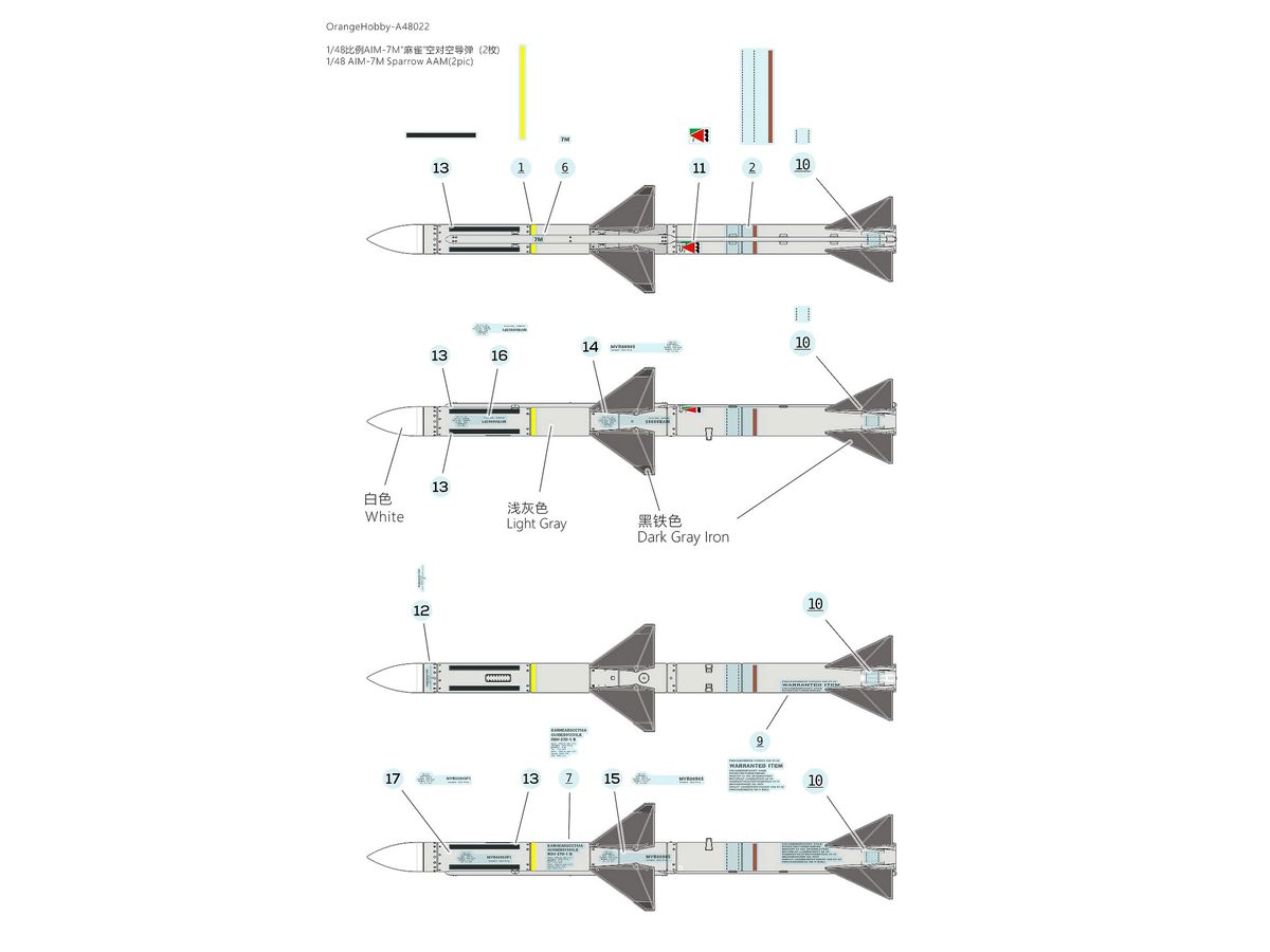 1/48 AIM-7M スパローミサイル (2個入)