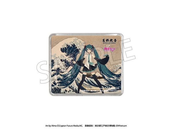 葛飾北斎 x 初音ミク 立体マグネット 冨嶽三十六景 神奈川沖浪裏