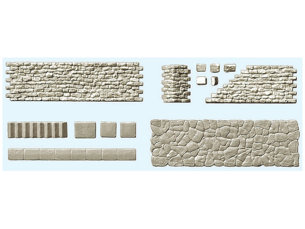 1/87 石組みの壁・階段各10個・HOゲージ