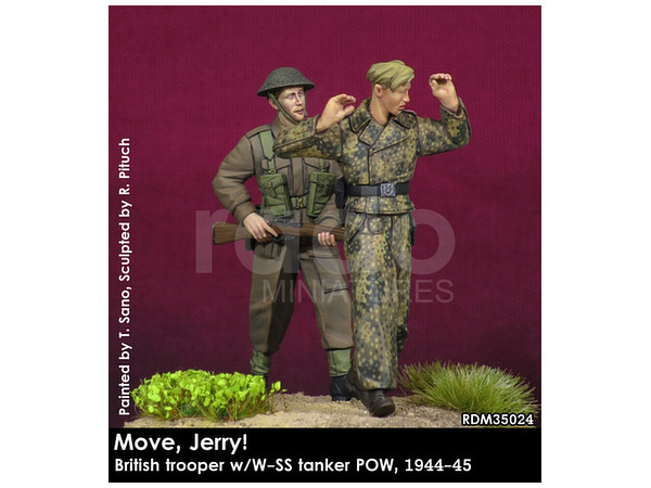 1/35 WWII 英 歩け、ジェリー! ドイツSS戦車兵捕虜を連行するイギリス歩兵 1944-45(2体)