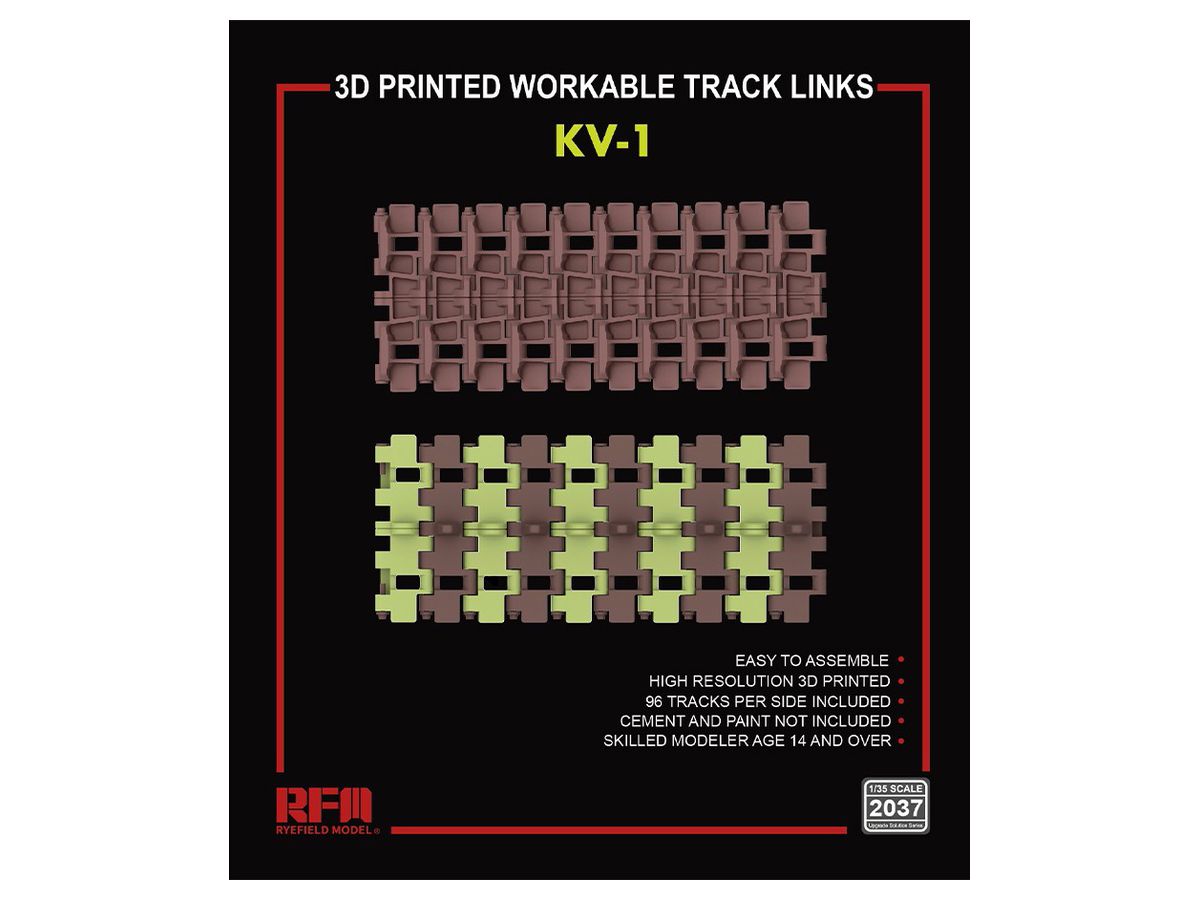 1/35 KV-1用可動式履帯セット (3Dプリンター製)