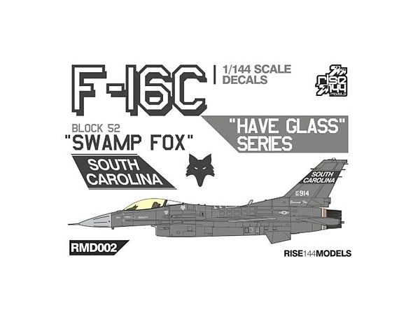 1/144 F-16C ブロック52 サウスカロライナ空軍州兵 スワンプフォックスハブグラス塗装デカール