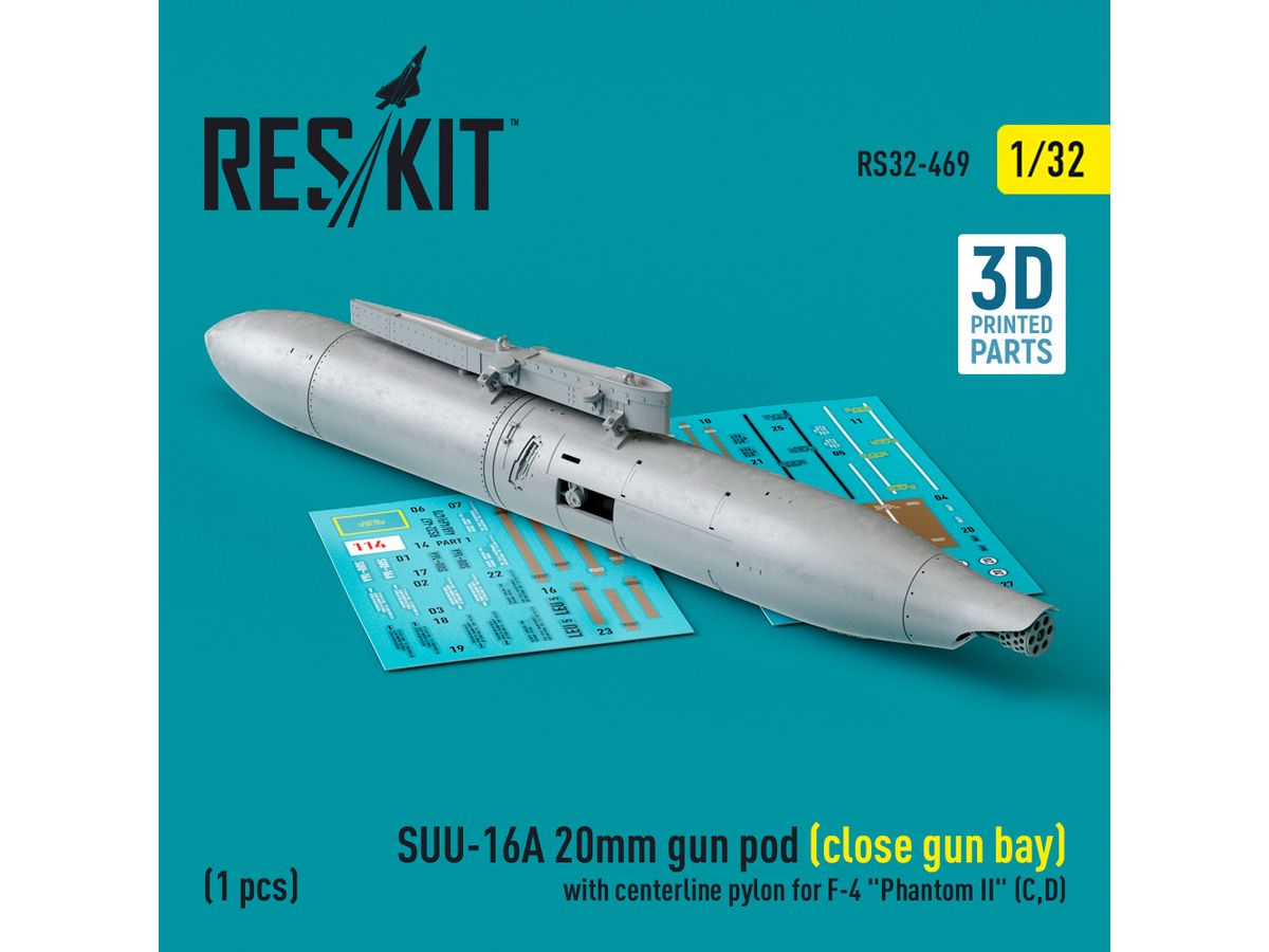 1/32 SUU-16A 20mmガンポッド (F-4C / D 胴体パイロン付) (1個入)