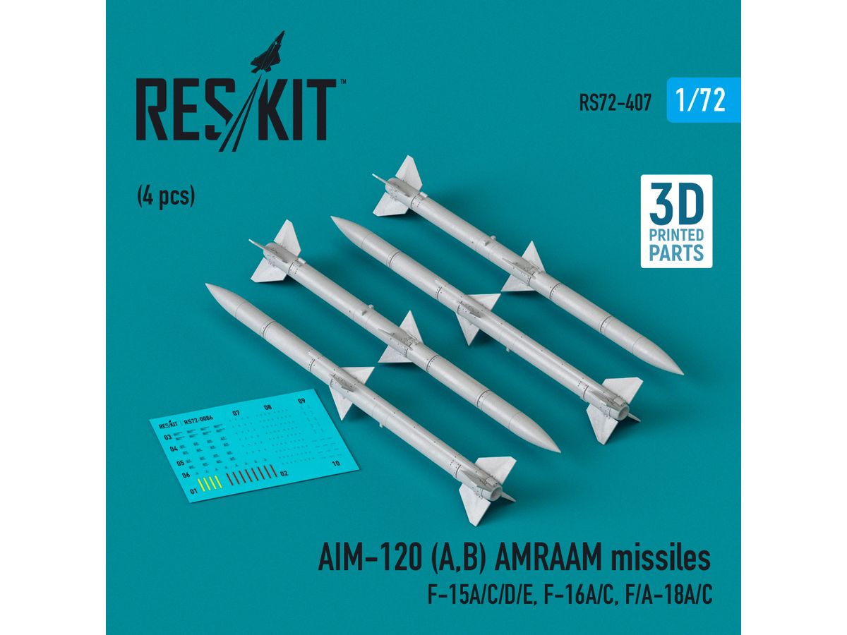 1/72 AIM-120 (A・B) AMRAAM 空対空ミサイル (4個入)