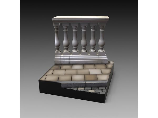 1/35 Base with columns cm 4x4