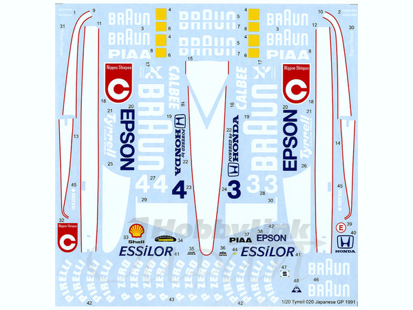 1/20 ティレル 020 日本GP スペアデカール