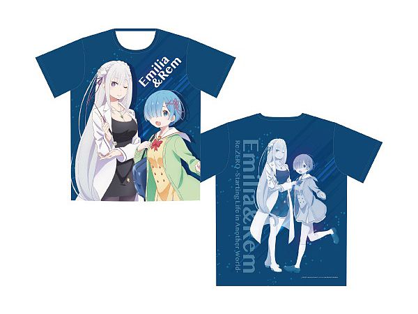 Re:ゼロから始める異世界生活 フルグラフィックTシャツ A: エミリア & レム