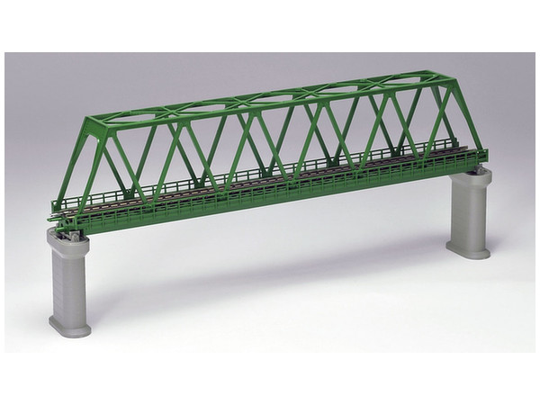 単線トラス鉄橋 (F) (深緑) (PC橋脚・2本付)