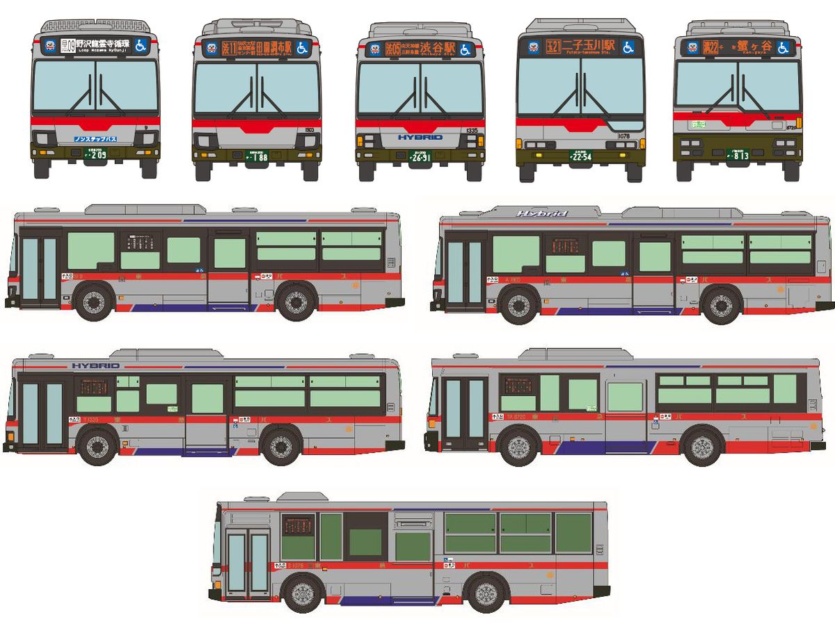 東急バス4台セット - 模型製作用品