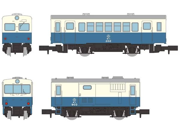 1/150 ノスタルジック鉄道 富井電鉄 峠(たお)線 気動車+荷物気動車(キハ202+キニ903・新塗装) 2両セット