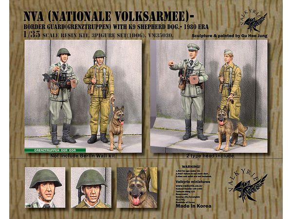 1/35 現用 東ドイツ NVA国境警備隊と軍用犬 1980年代(2体+イヌ1体入)