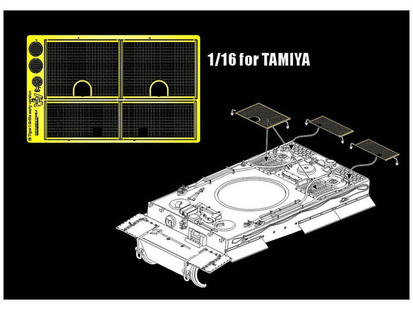 1/16 WWII ドイツ ティーガーI 初期型 機関室グリルメッシュセット (タミヤ用)