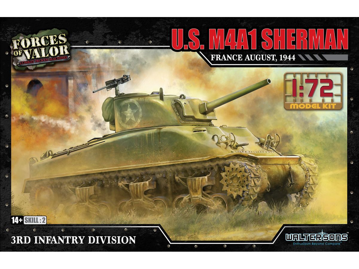1/72 WW.II アメリカ軍 M4A1A(75) シャーマン 1944年8月 フランス 第3 
