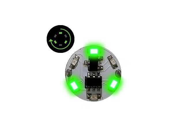 LEDモジュール(磁気スイッチ付き)3LED回転点灯 緑