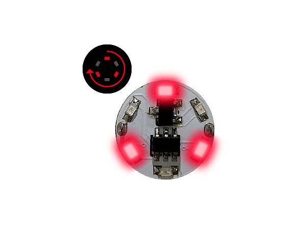 LEDモジュール(磁気スイッチ付き)3LED回転点灯 赤
